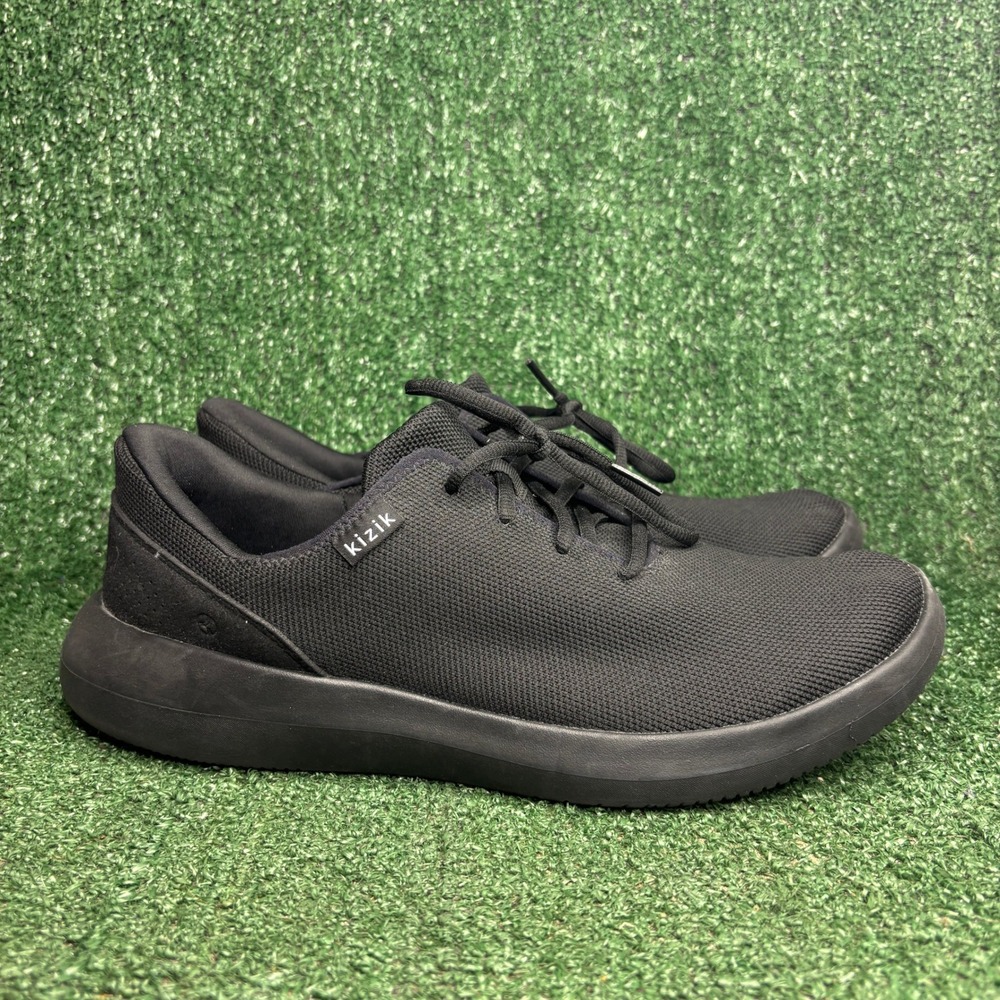 Kizik Madrid Eco Knit Hands-Free Breathable Mesh Sneaker All Black Men 11.5 Wide